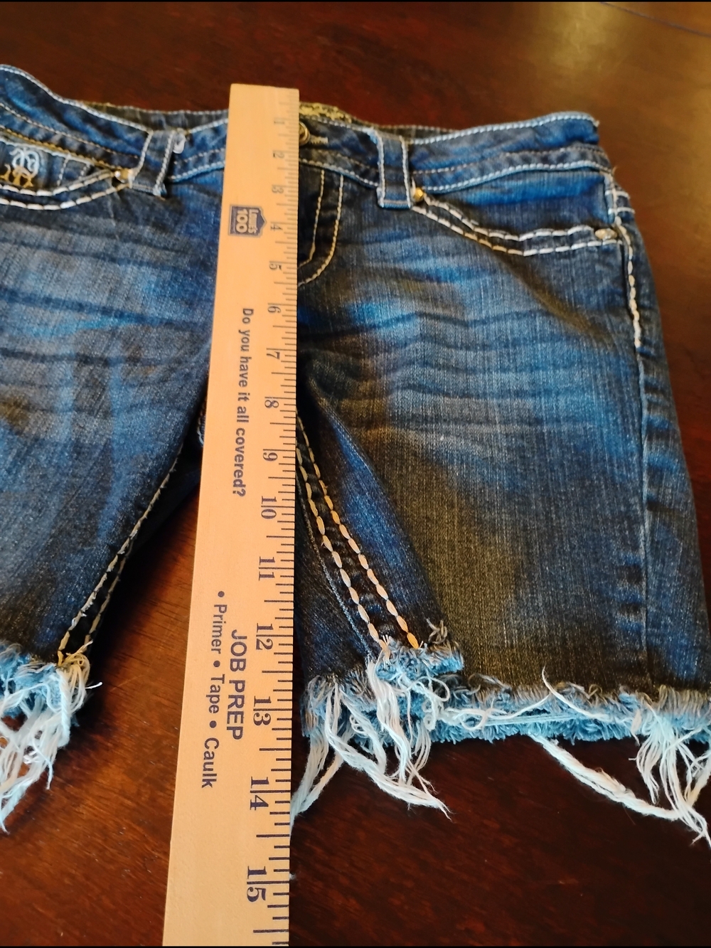 Paisley‎ Sky Light Indigo Denim Shorts Bedazzled Buttons - Picture 7 of 8